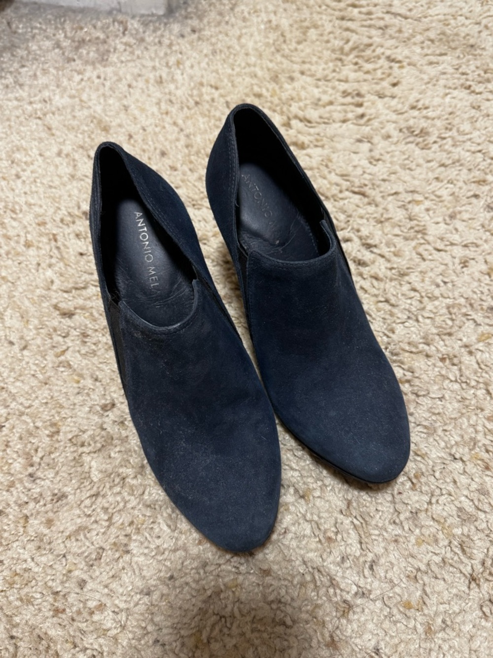 Antonio Melani Suede Bootie (size 6; Navy Blue)